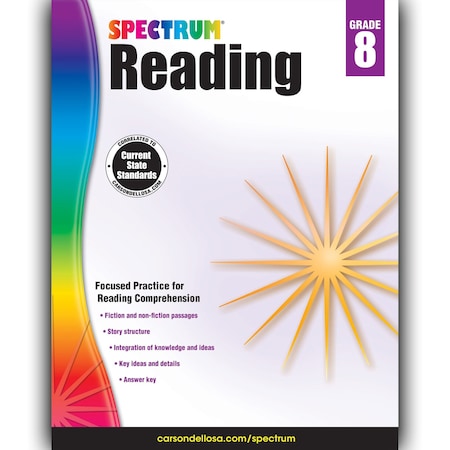 Spectrum Reading Workbook, Grade 8, Paperback 704586